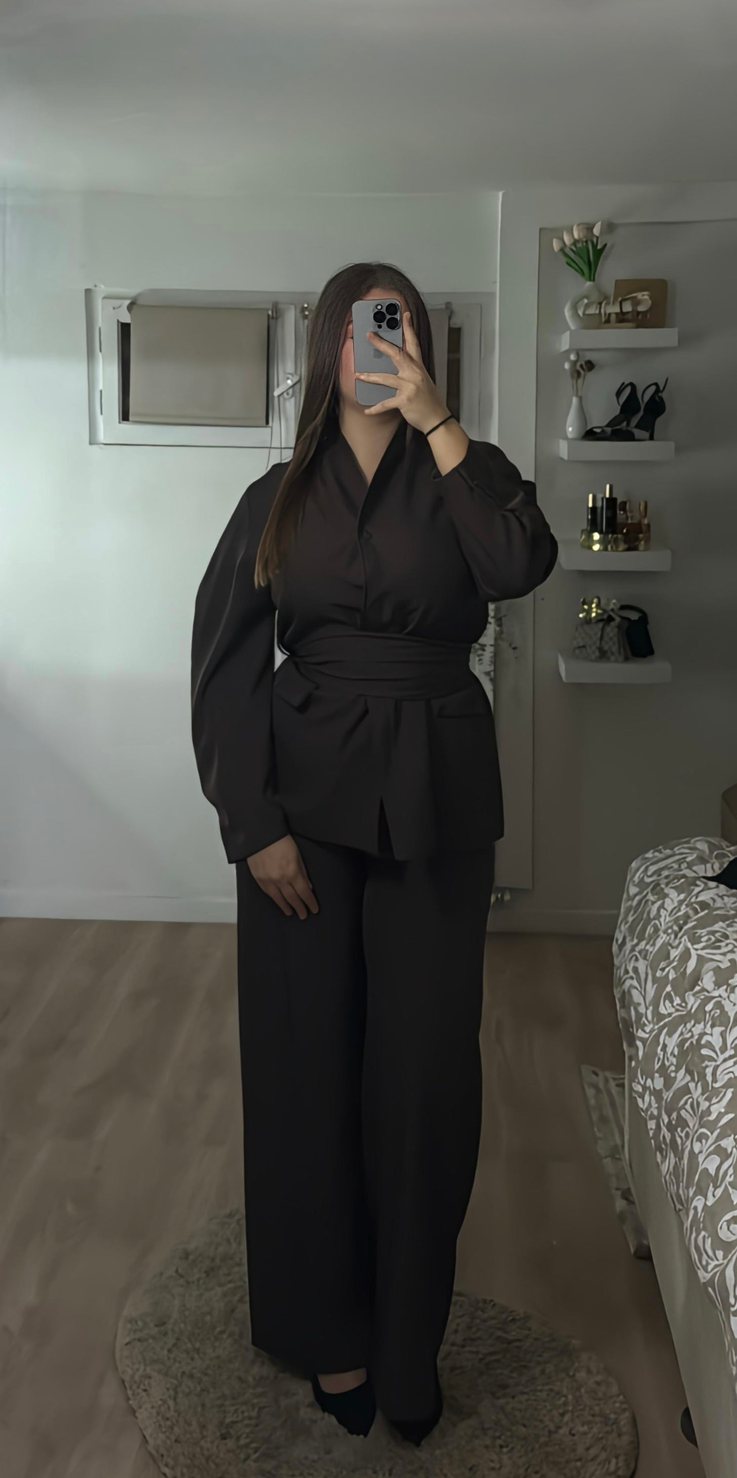 Ensemble blazer ceintré Alma Marron