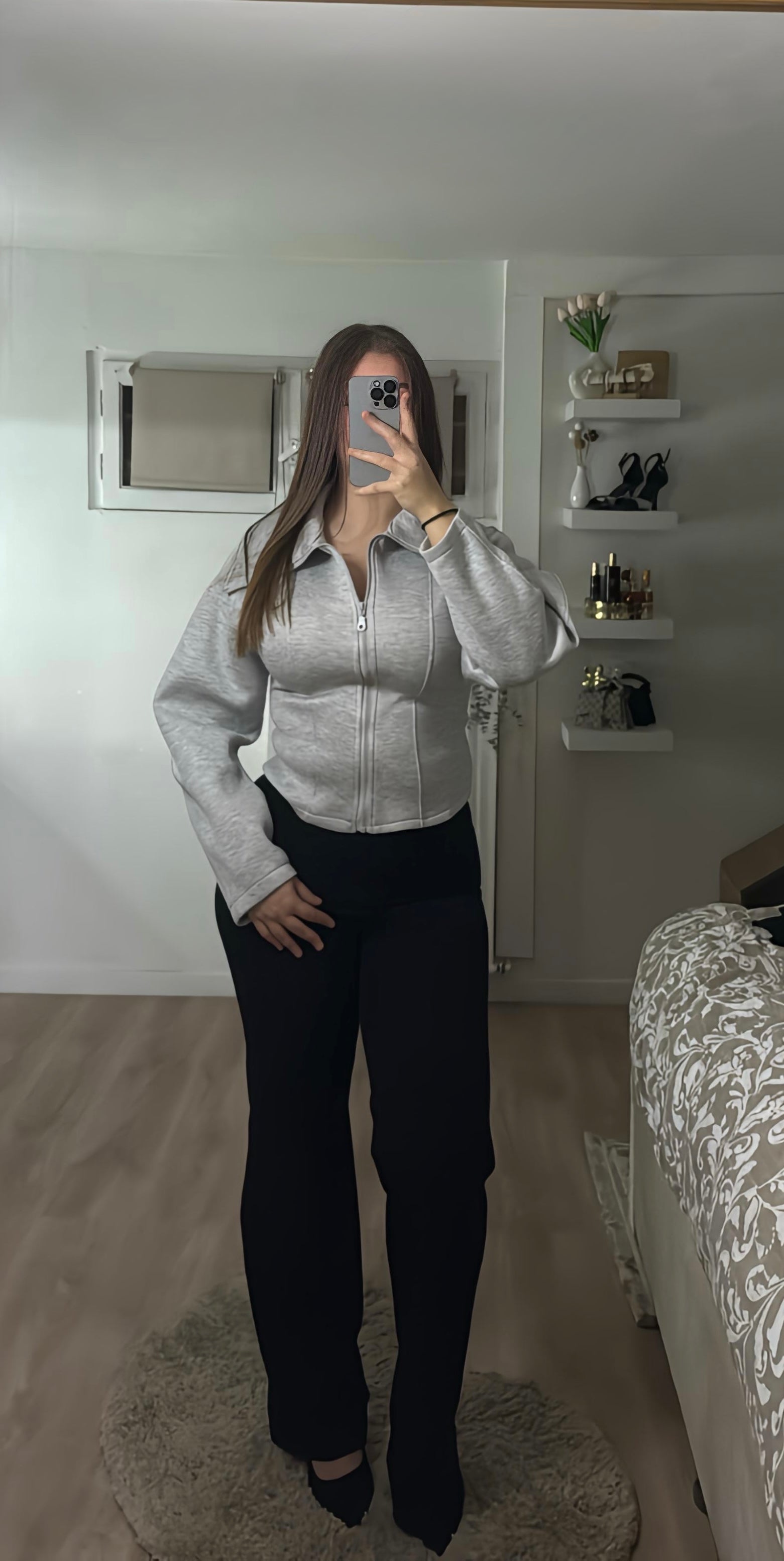 Veste ceintré Amira grise