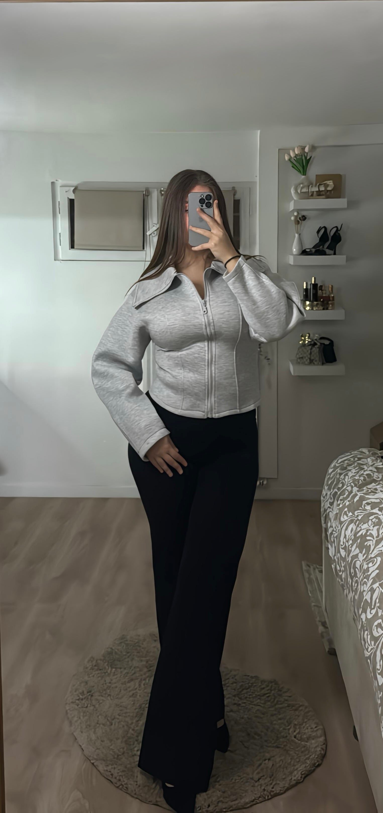 Veste ceintré Amira grise