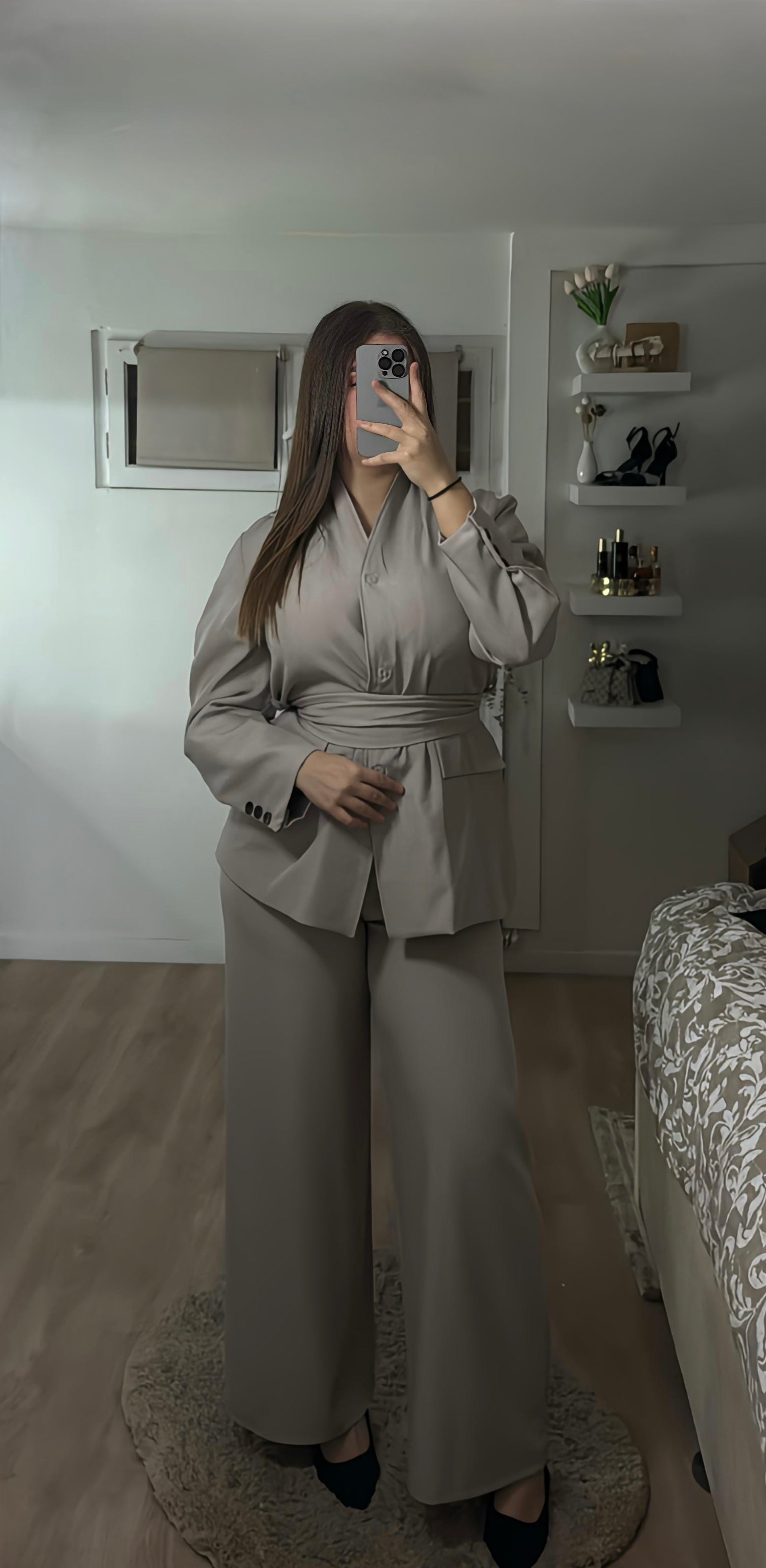 Ensemble blazer ceintré Alma Taupe