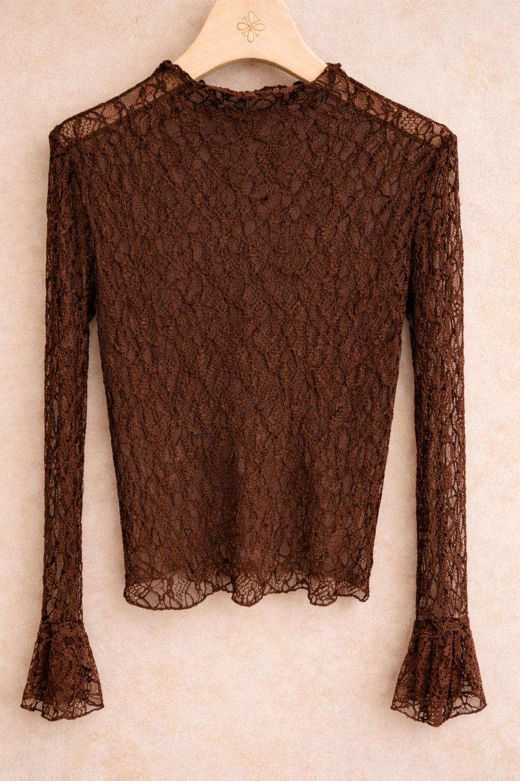 Top dentelle Alya marron